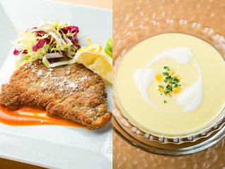 武蔵野調理師専門学校 【西洋料理】牛フィレ肉のカツレツ&トウモロコシの冷製スープ
