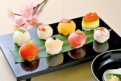 織田調理師専門学校 手毬寿司&蛤の吸い物